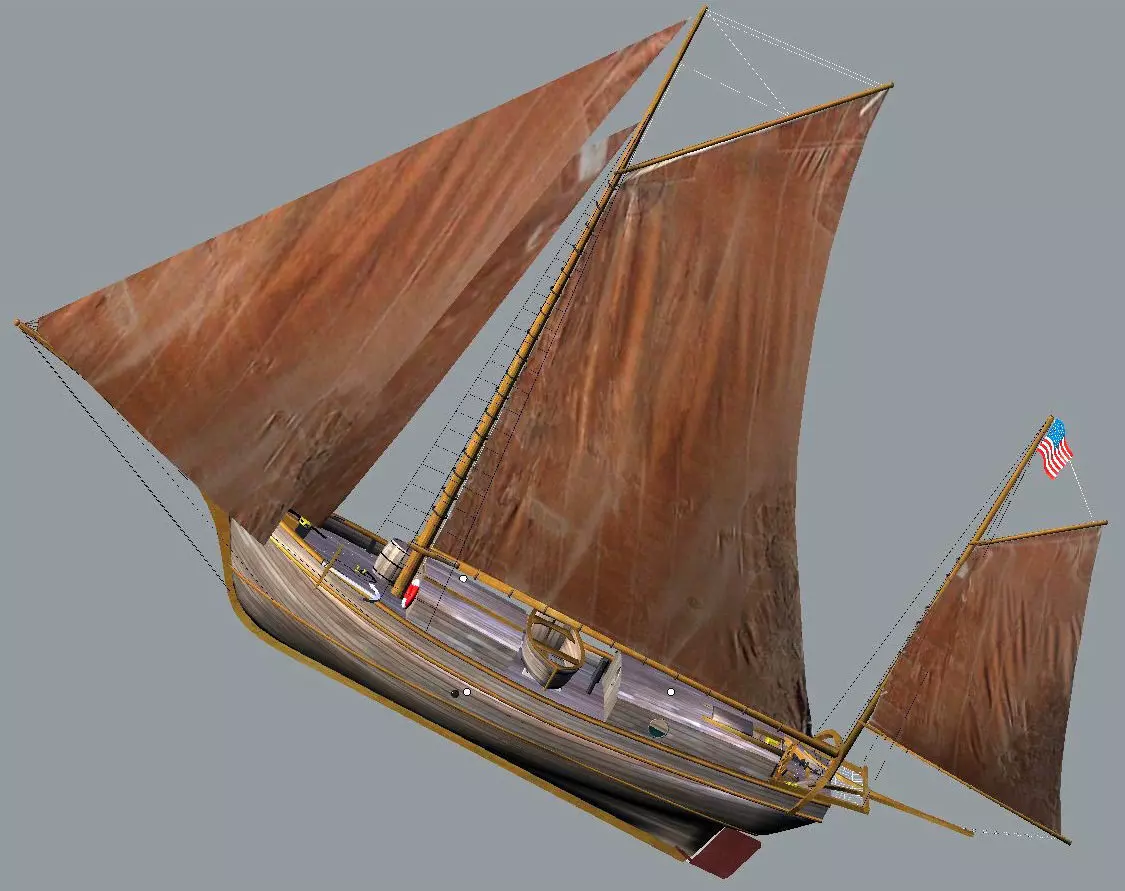 Sloop Spray of Joshua Slocum 3D model_0