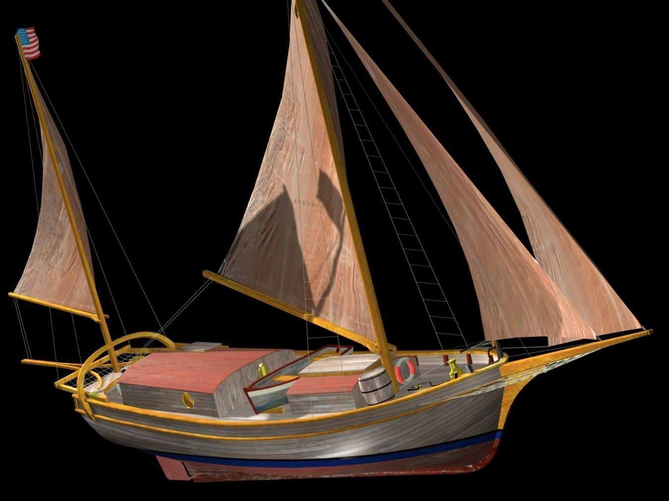 Sloop Spray of Joshua Slocum 3D model_10