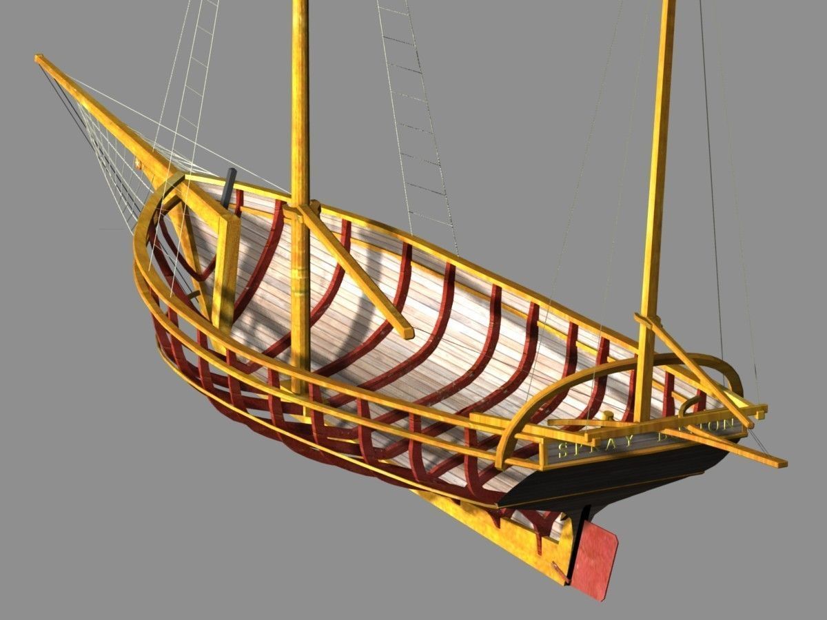 Sloop Spray of Joshua Slocum 3D model_4