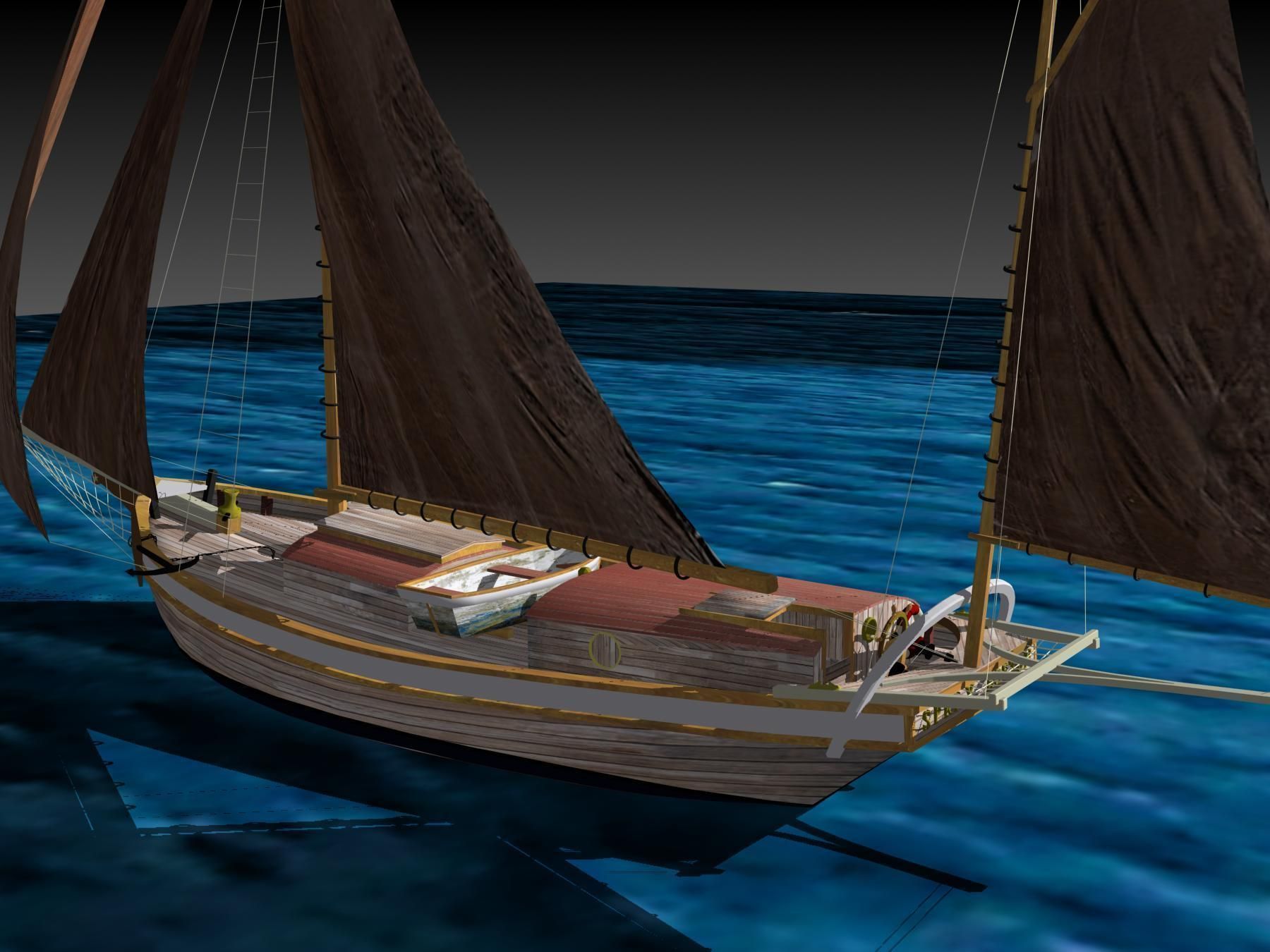 Sloop Spray of Joshua Slocum 3D model_1