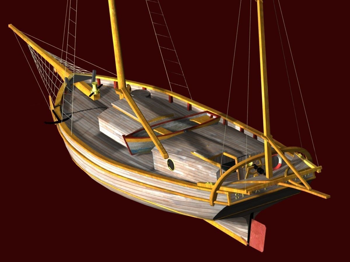 Sloop Spray of Joshua Slocum 3D Model .max .obj .blend 