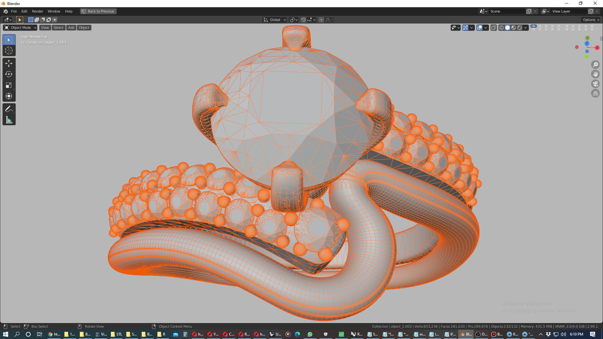 Bridal Set Ring With Matching Band CAD Design-PI0003-SBW 3D print model_32