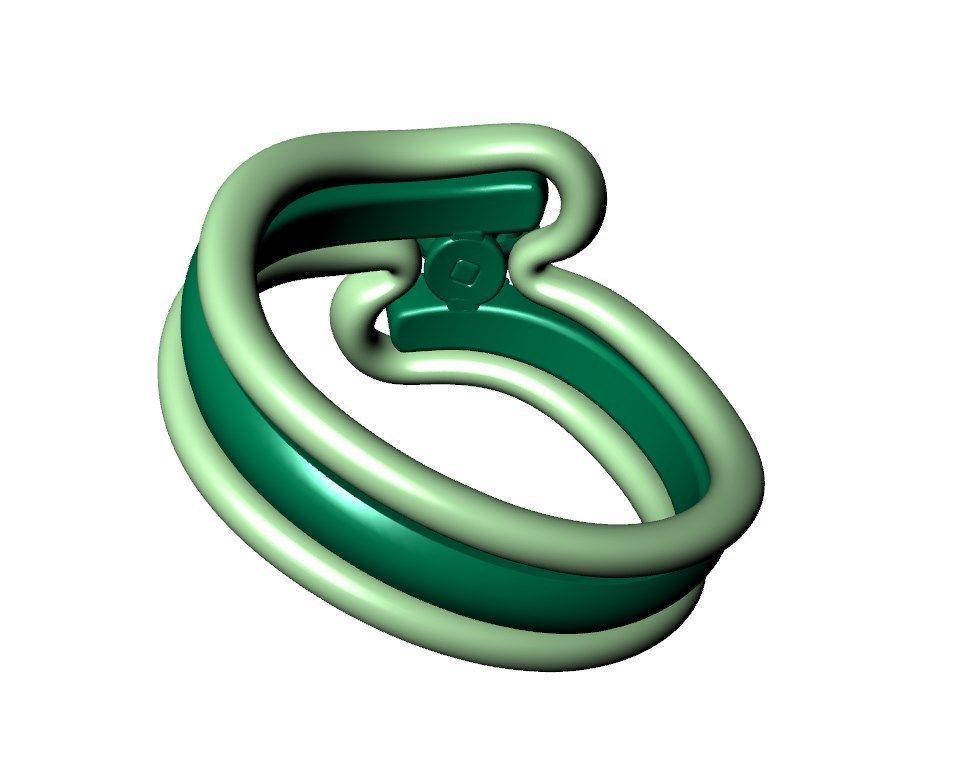 Bridal Set Ring With Matching Band CAD Design-PI0003-SBW 3D print model_30