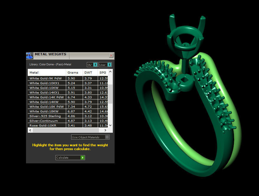 Bridal Set Ring With Matching Band CAD Design-PI0003-SBW 3D print model_39