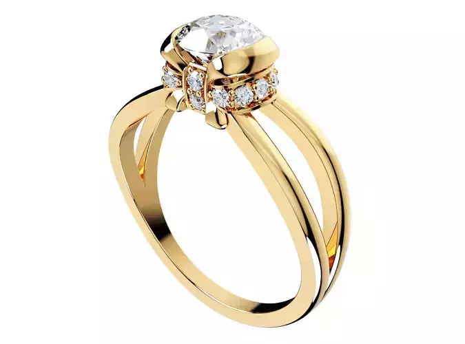 Solitaire Ring Diamond Ring Jewelry 3D CAD-RPSV003 3D print model
