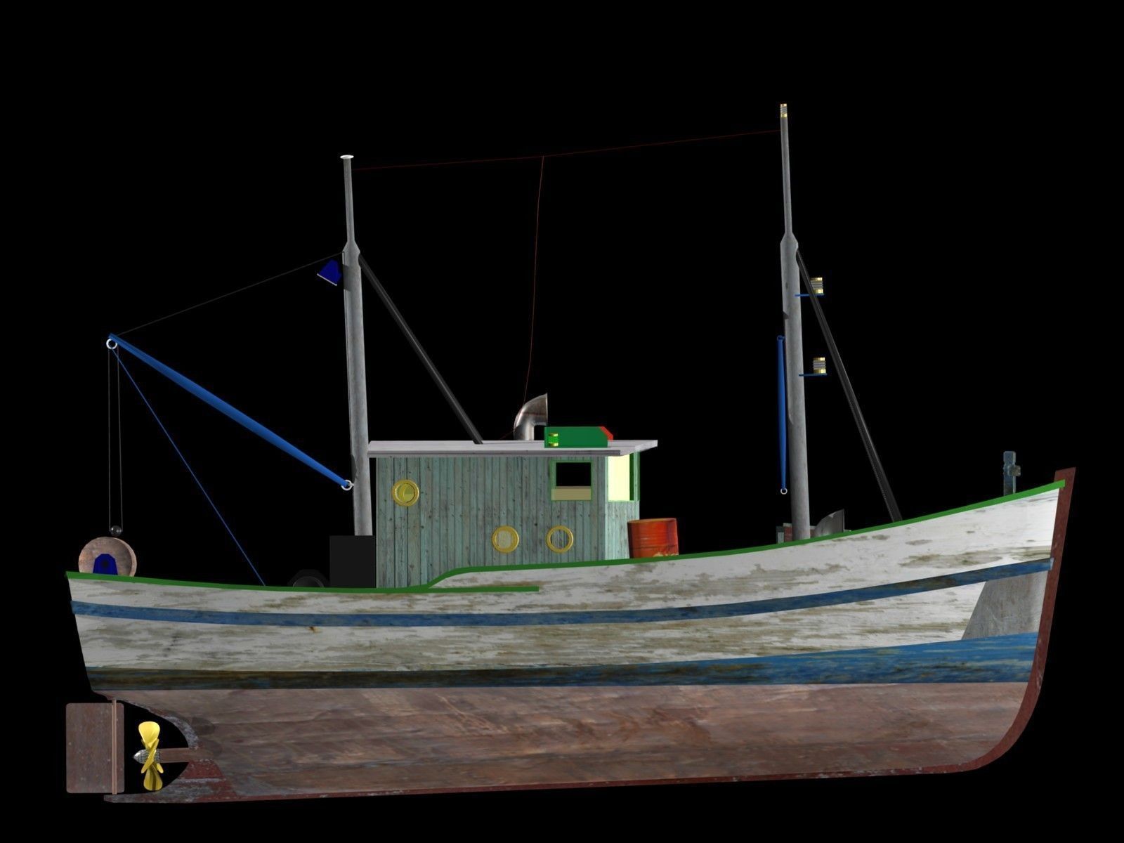 Trawler - FAO Fishing Boat 3D model_16
