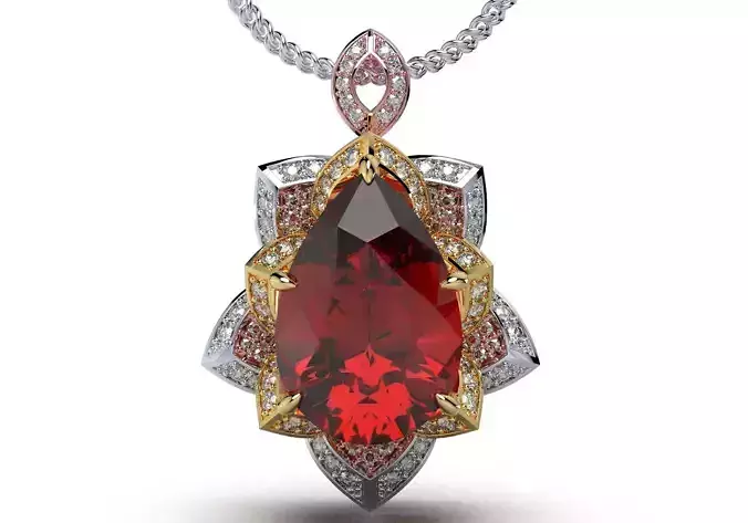 Jewelry Pendant Flower Style 3D Design- CC123