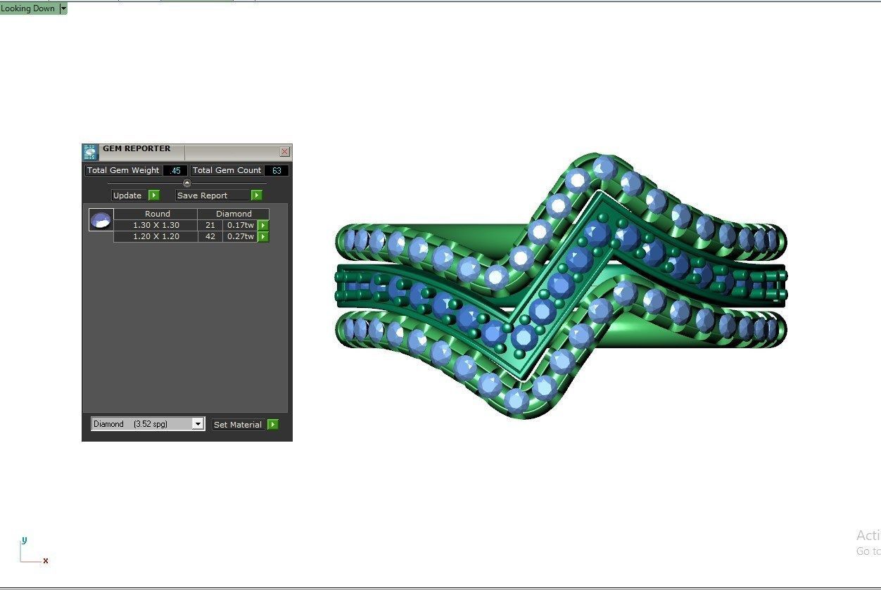 Bridal Set Rings 3D Models All Settings- PI0001-SV 3D print model_24