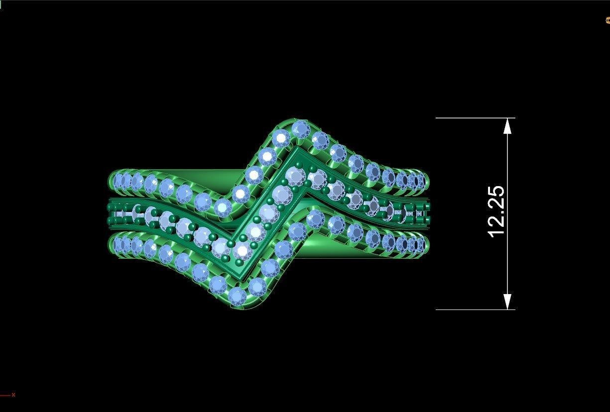Bridal Set Rings 3D Models All Settings- PI0001-SV 3D print model_15
