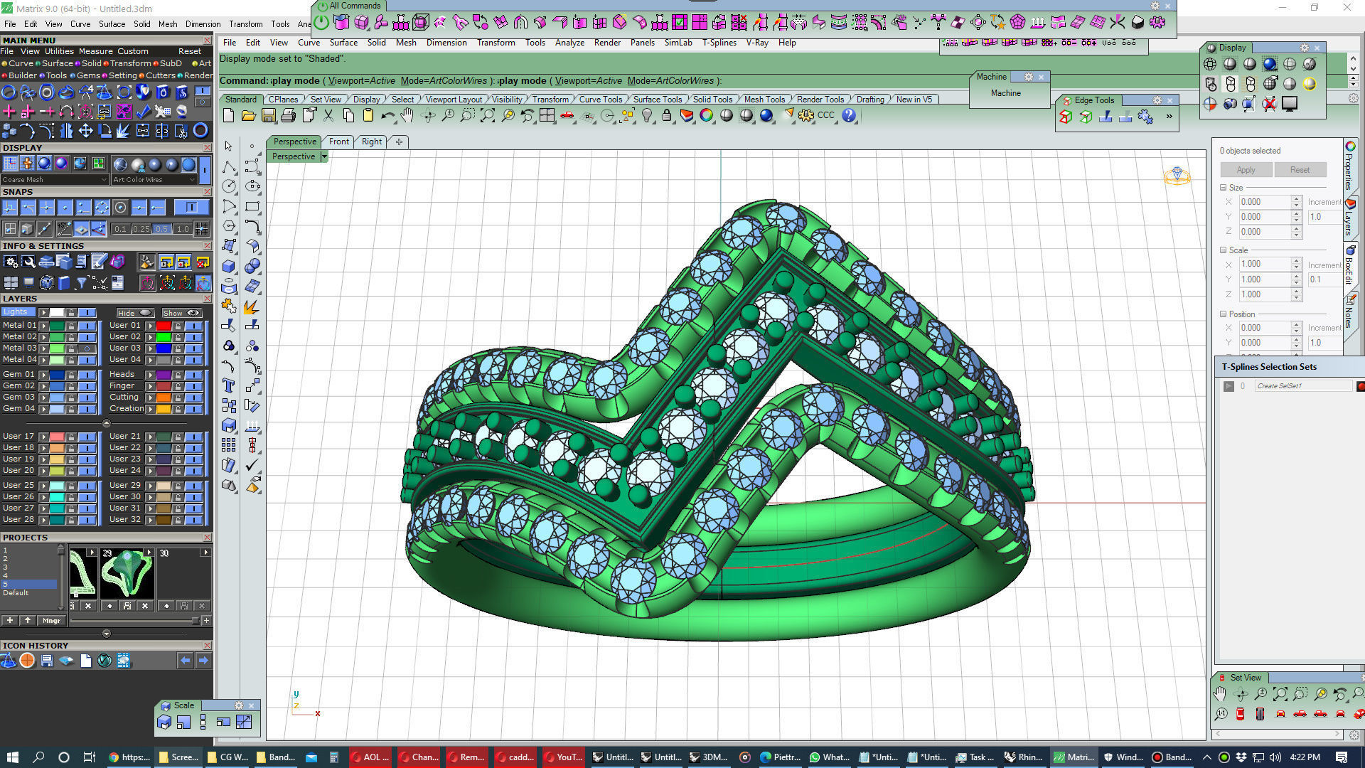 Bridal Set Rings 3D Models All Settings- PI0001-SV 3D print model_33