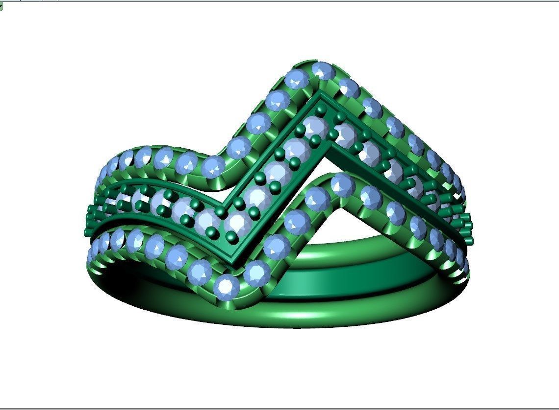 Bridal Set Rings 3D Models All Settings- PI0001-SV 3D print model_19