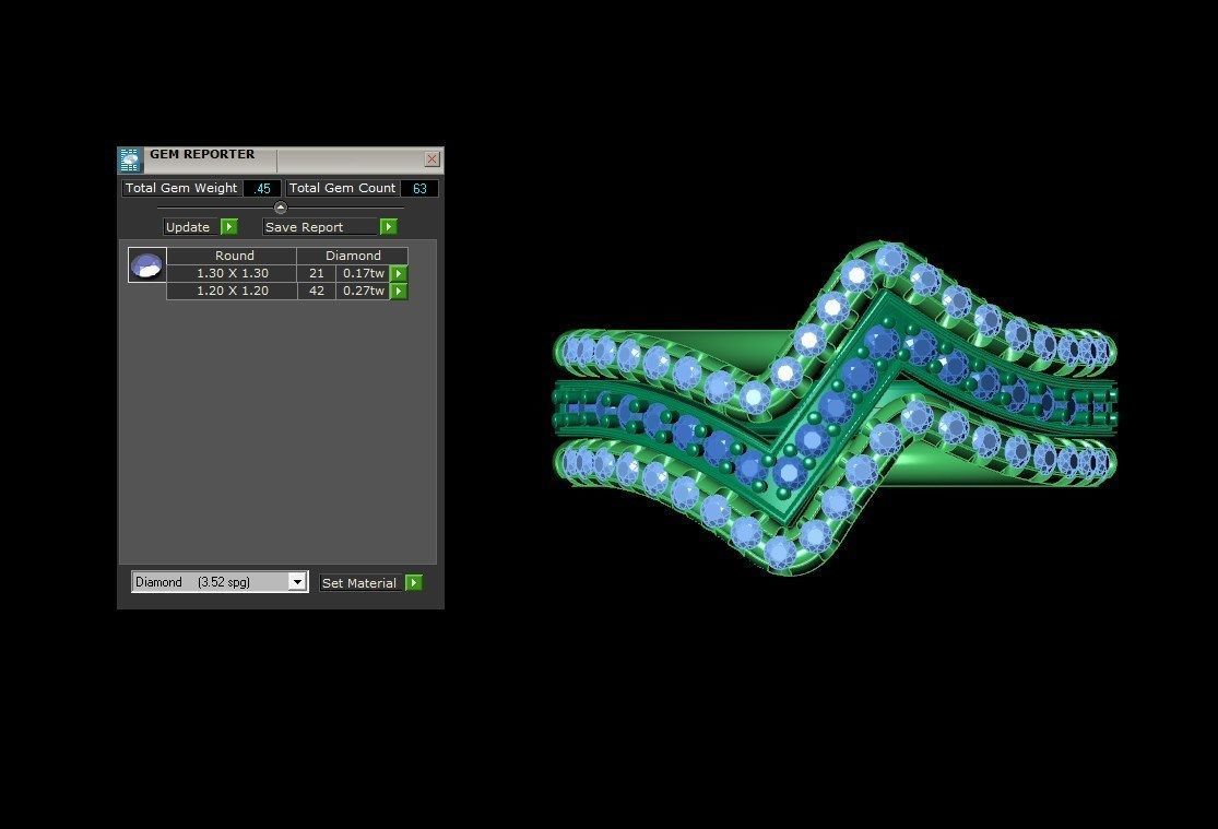 Bridal Set Rings 3D Models All Settings- PI0001-SV 3D print model_17