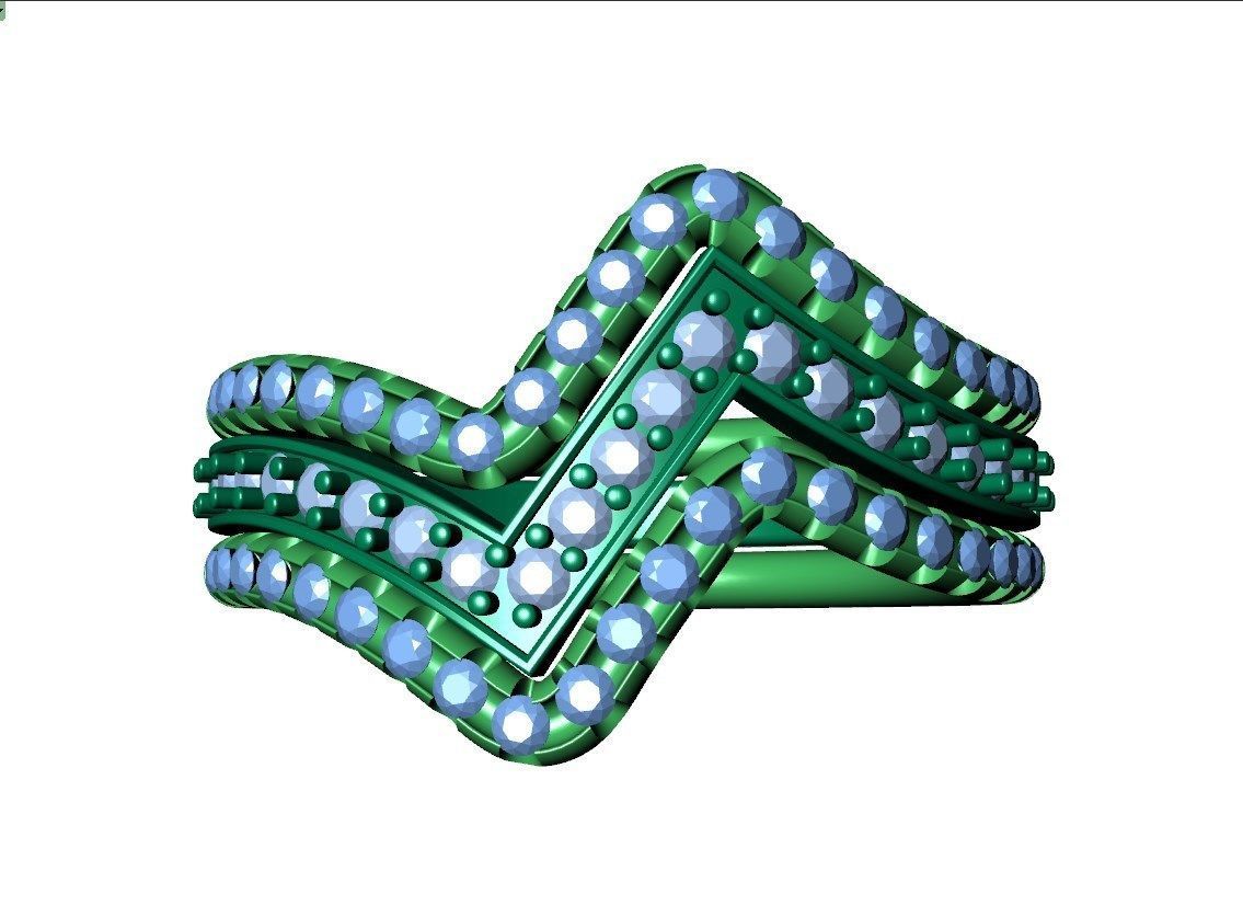 Bridal Set Rings 3D Models All Settings- PI0001-SV 3D print model_25