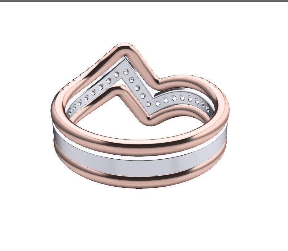 Bridal Set Rings 3D Models All Settings- PI0001-SV 3D print model_28