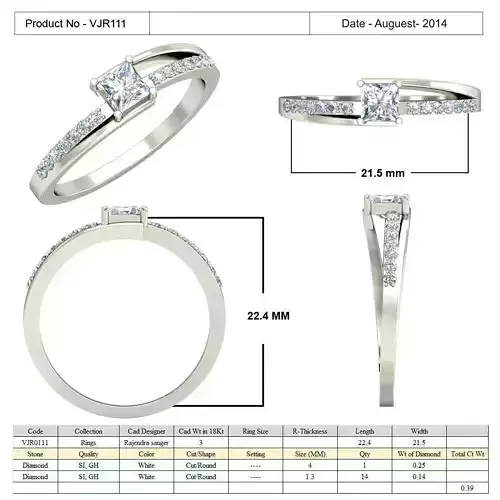 Jewelry 3D CAD  STL Files- VJR111 3D print model