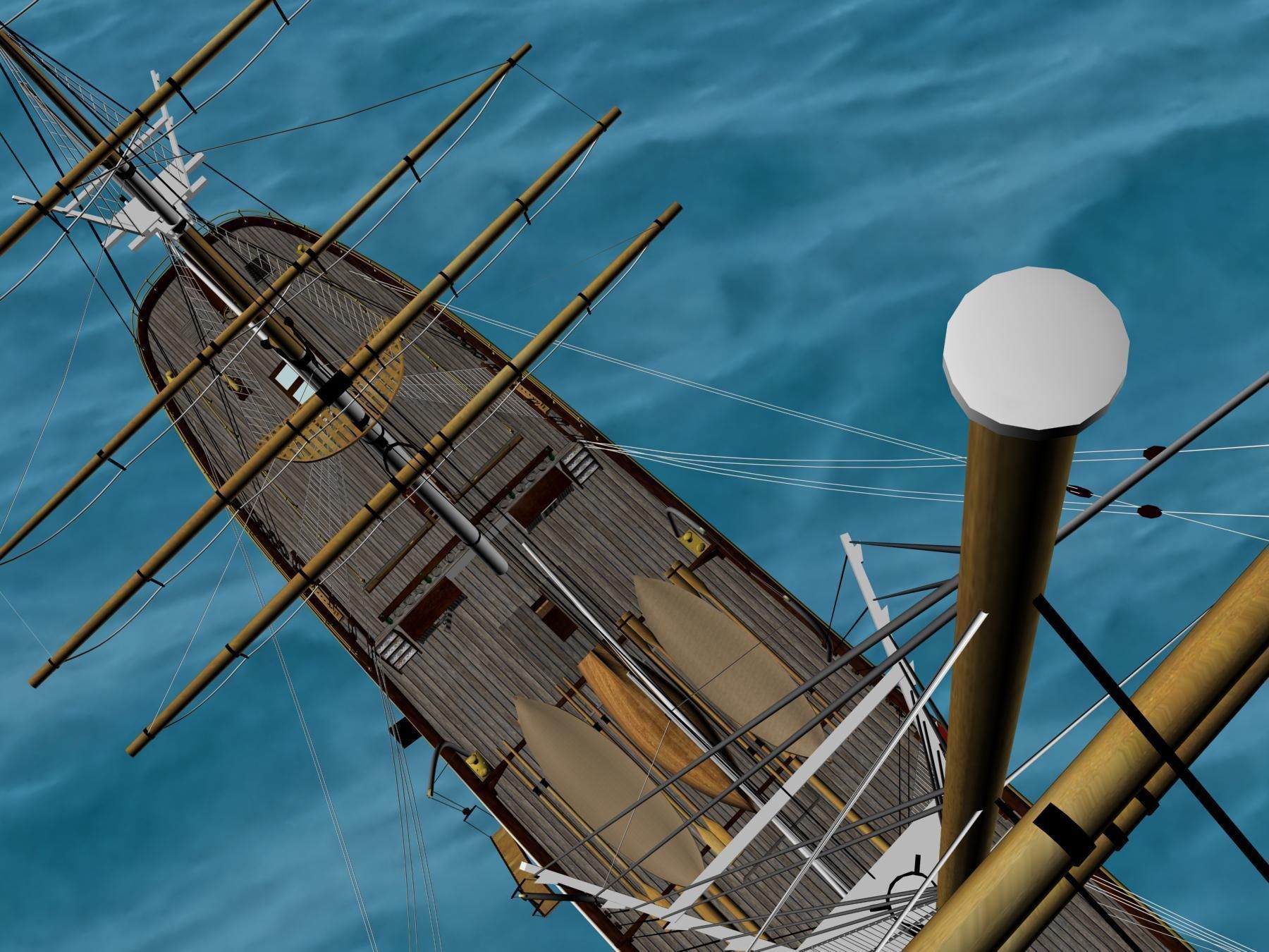 Cutty Sark Clipper - XIX Century Freighter 3D model_18