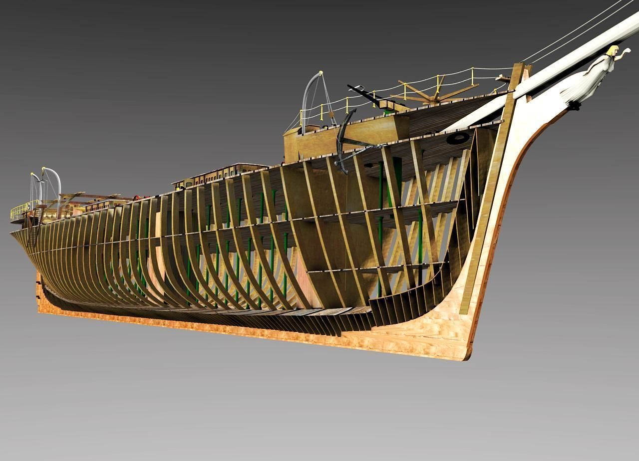 Cutty Sark Clipper - XIX Century Freighter 3D model_13