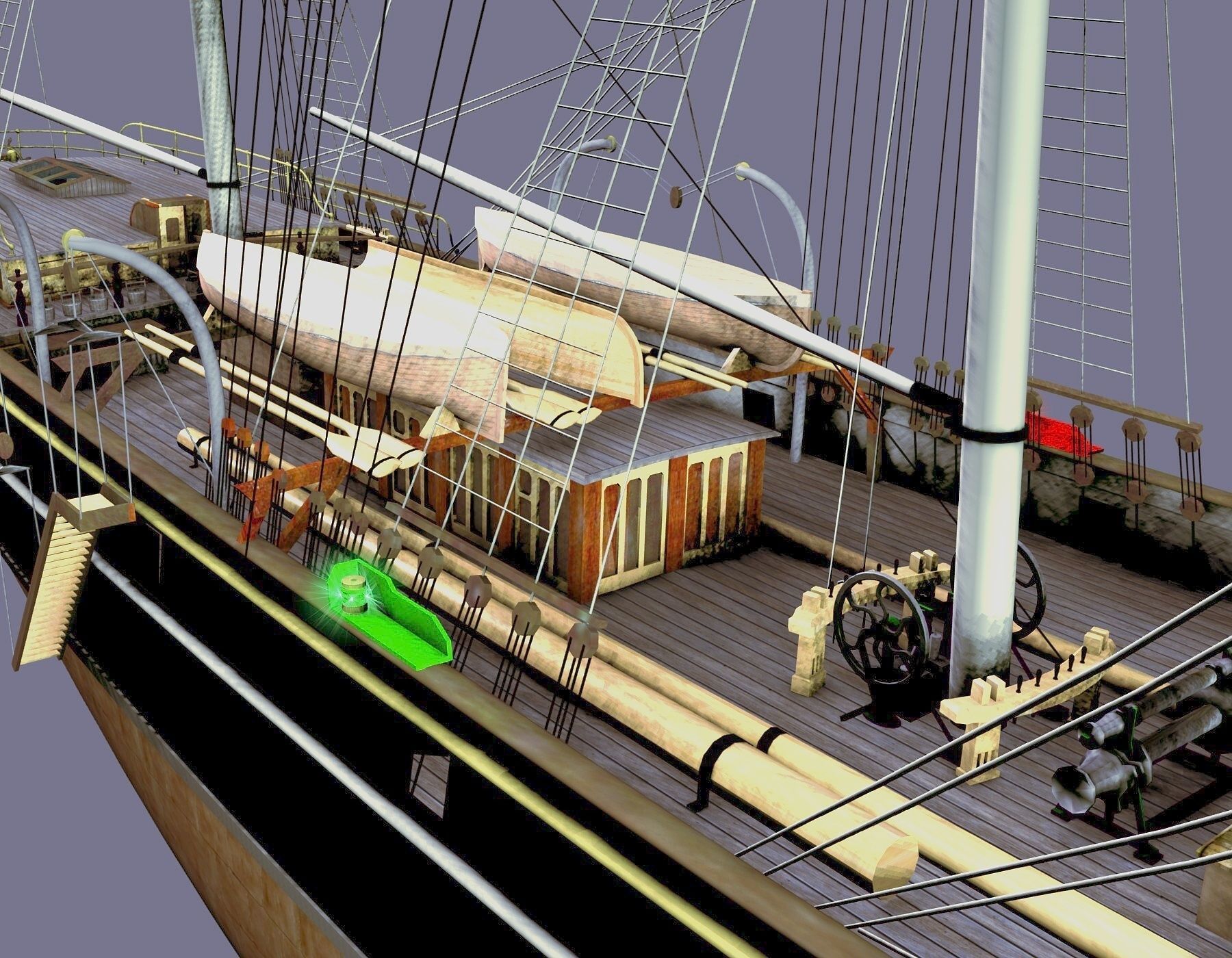 Cutty Sark Clipper - XIX Century Freighter 3D model_12