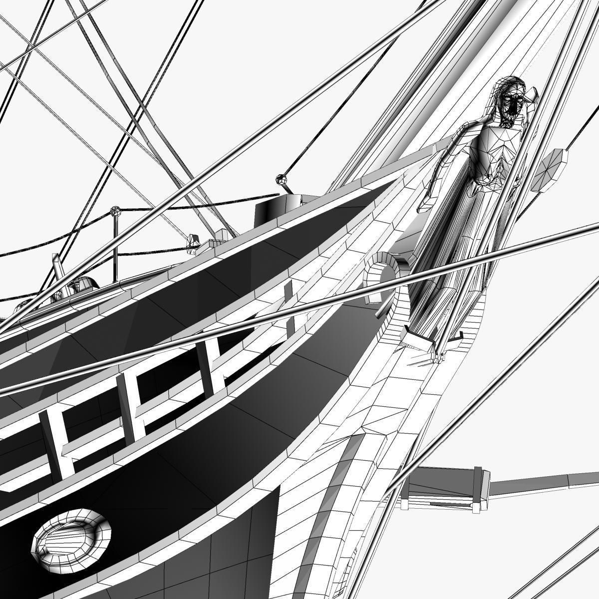 Cutty Sark Clipper - XIX Century Freighter 3D model_28