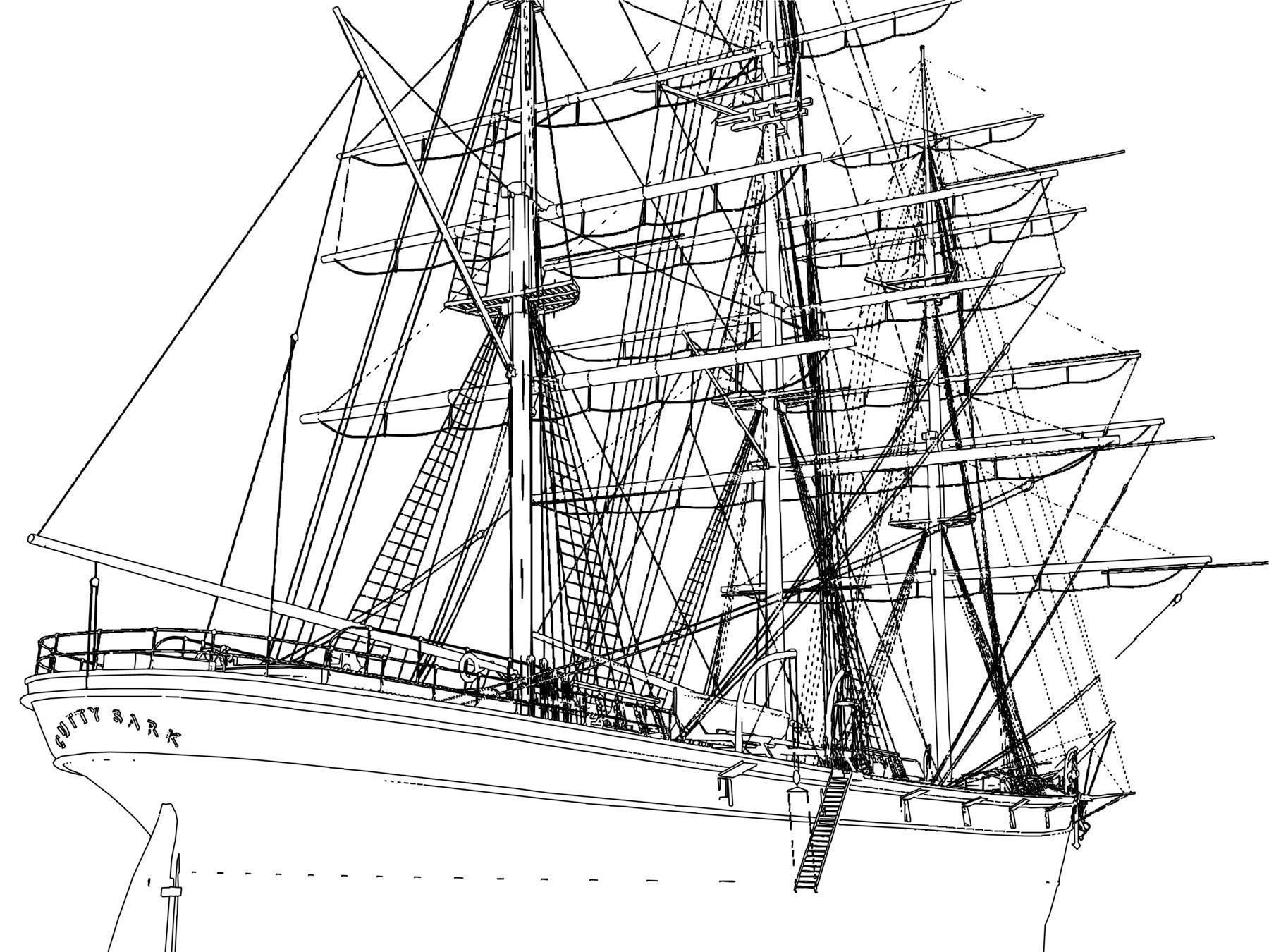 Cutty Sark Clipper - XIX Century Freighter 3D model_22