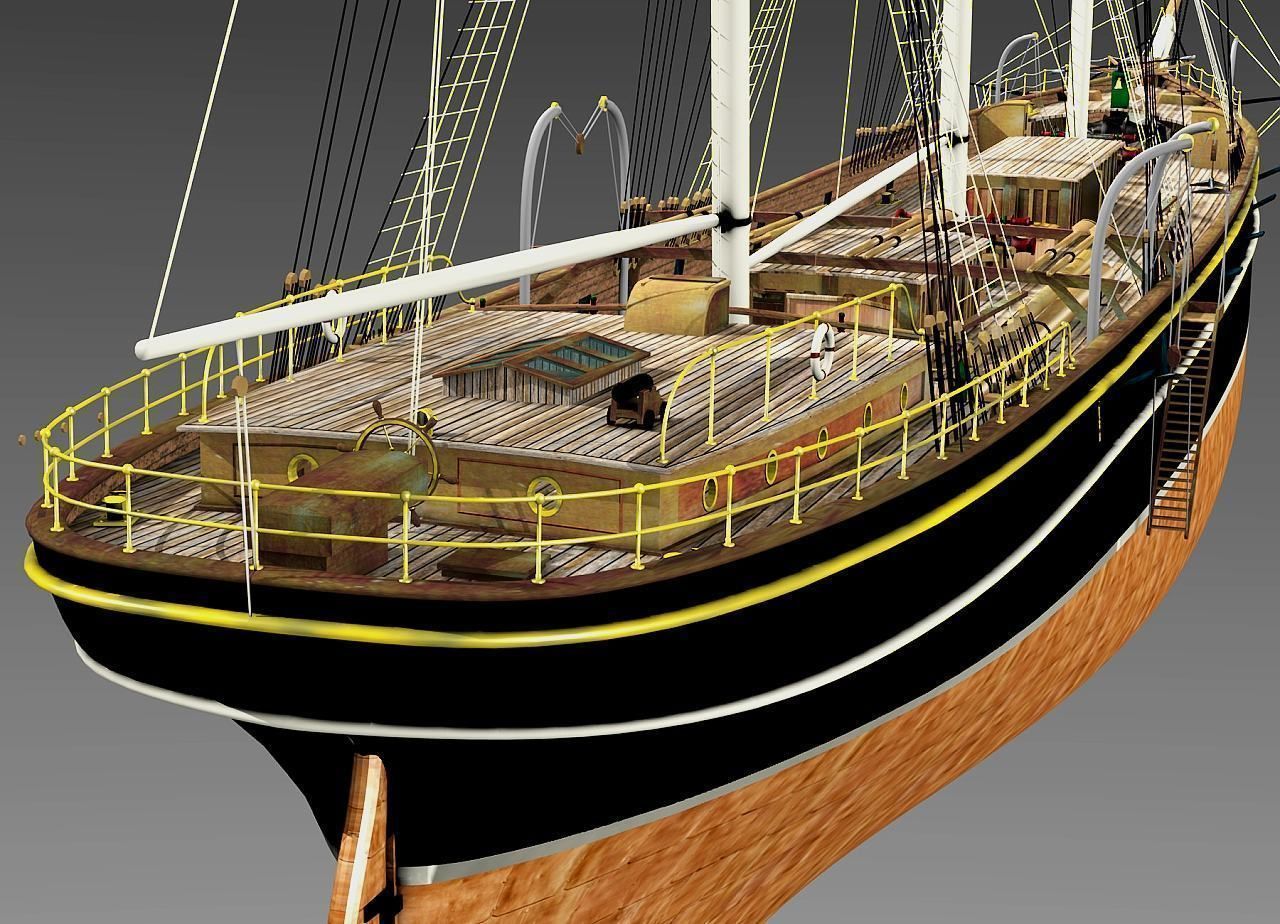 Cutty Sark Clipper - XIX Century Freighter 3D model_2