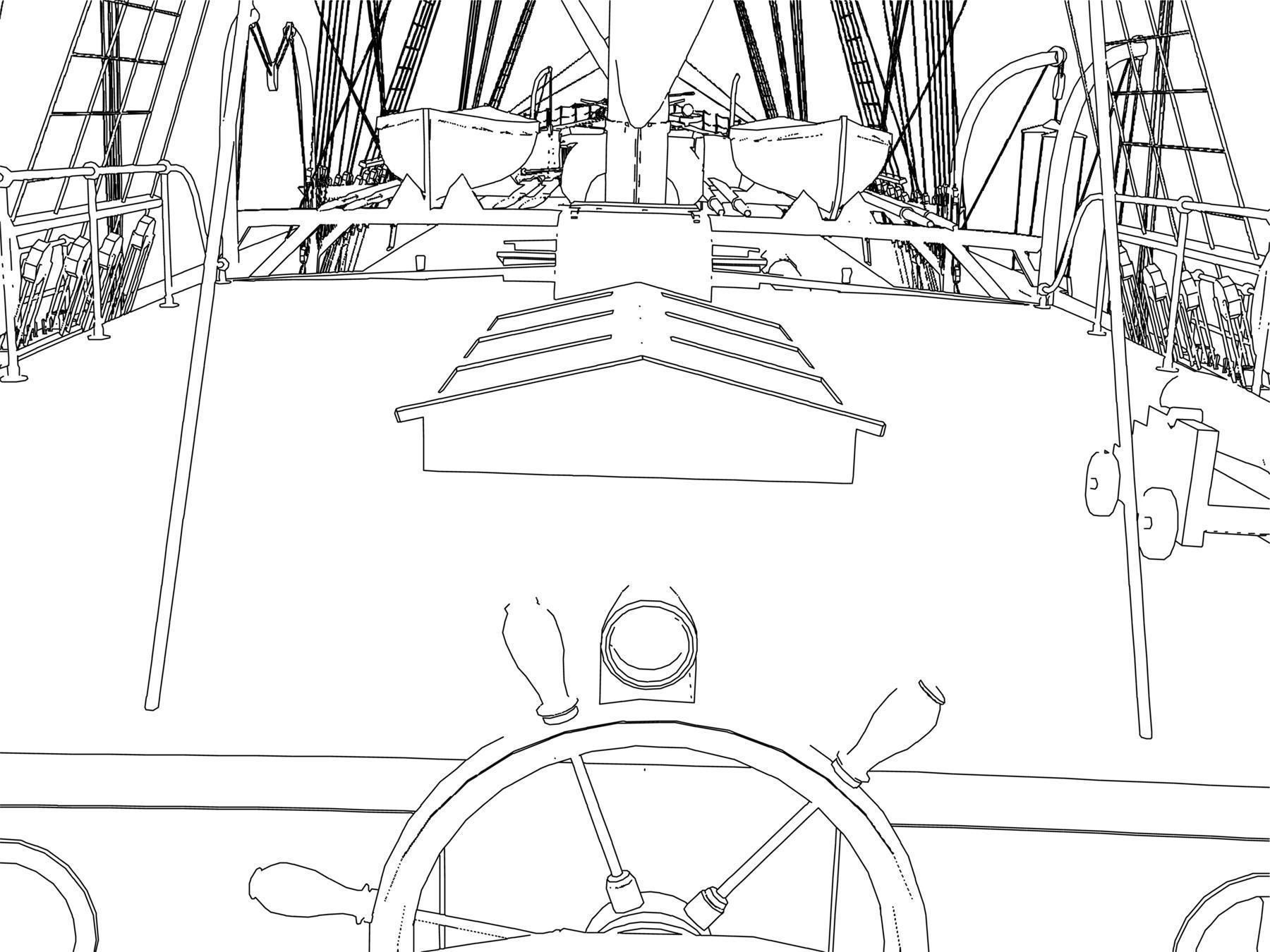 Cutty Sark Clipper - XIX Century Freighter 3D model_21