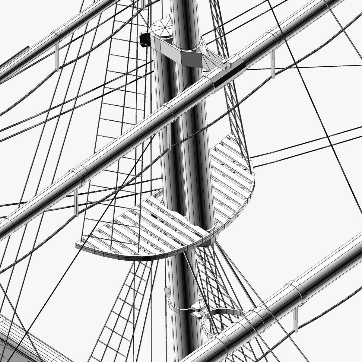 Cutty Sark Clipper - XIX Century Freighter 3D model_41
