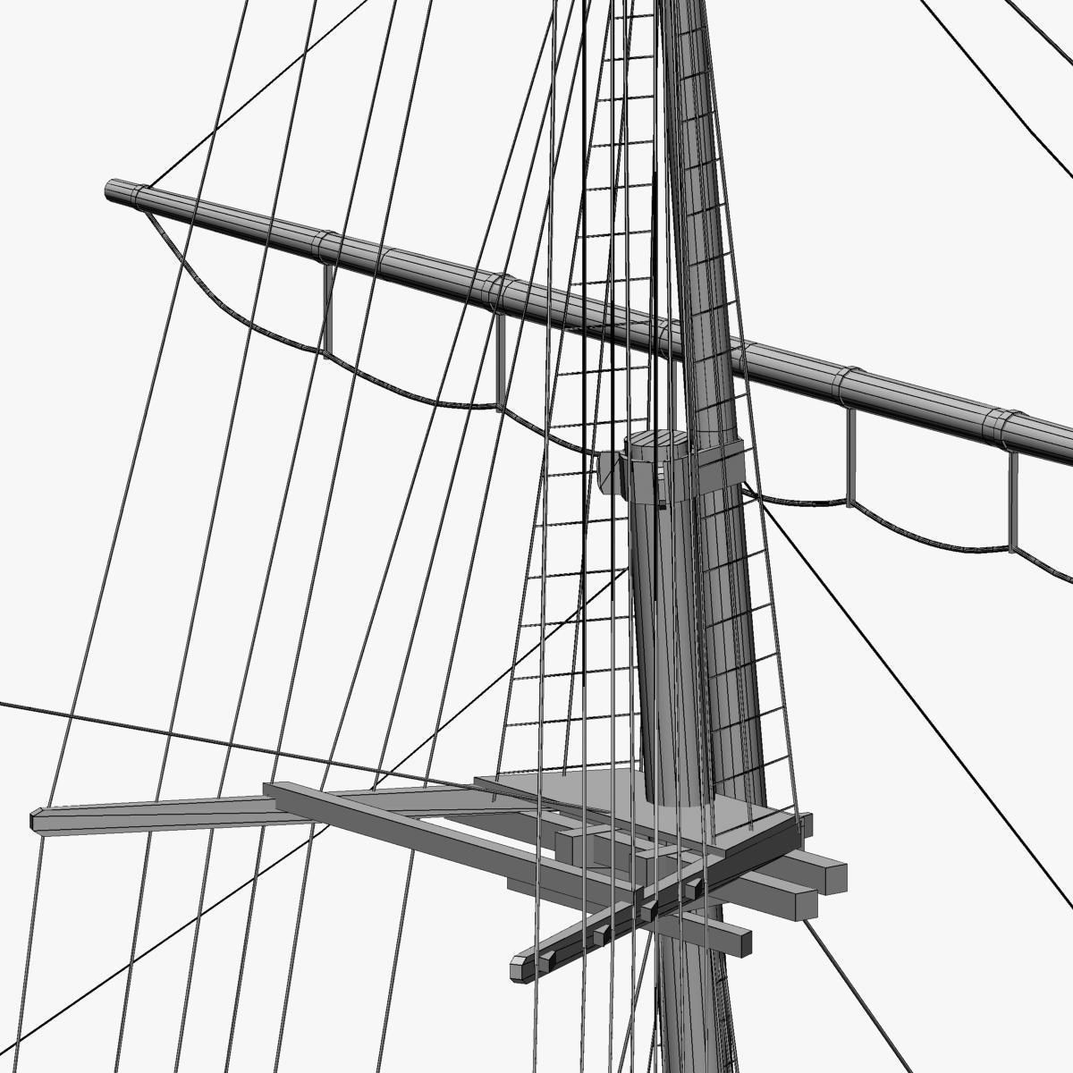 Cutty Sark Clipper - XIX Century Freighter 3D model_40