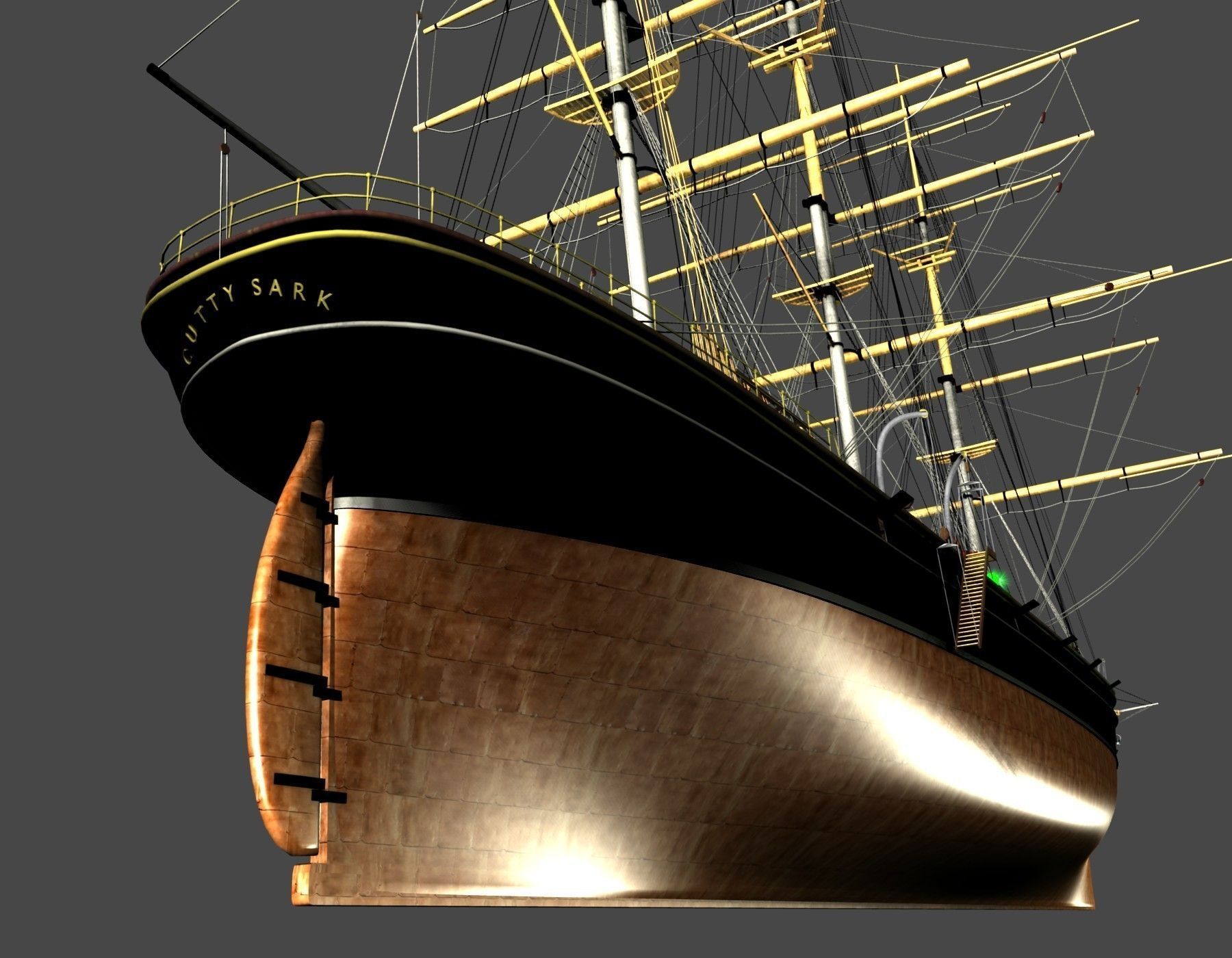 Cutty Sark Clipper - XIX Century Freighter 3D model_3