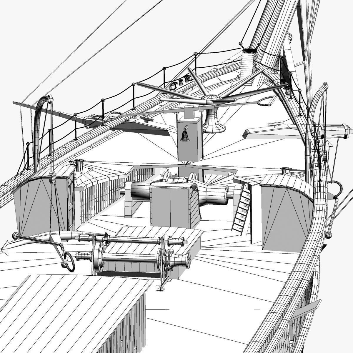 Cutty Sark Clipper - XIX Century Freighter 3D model_31