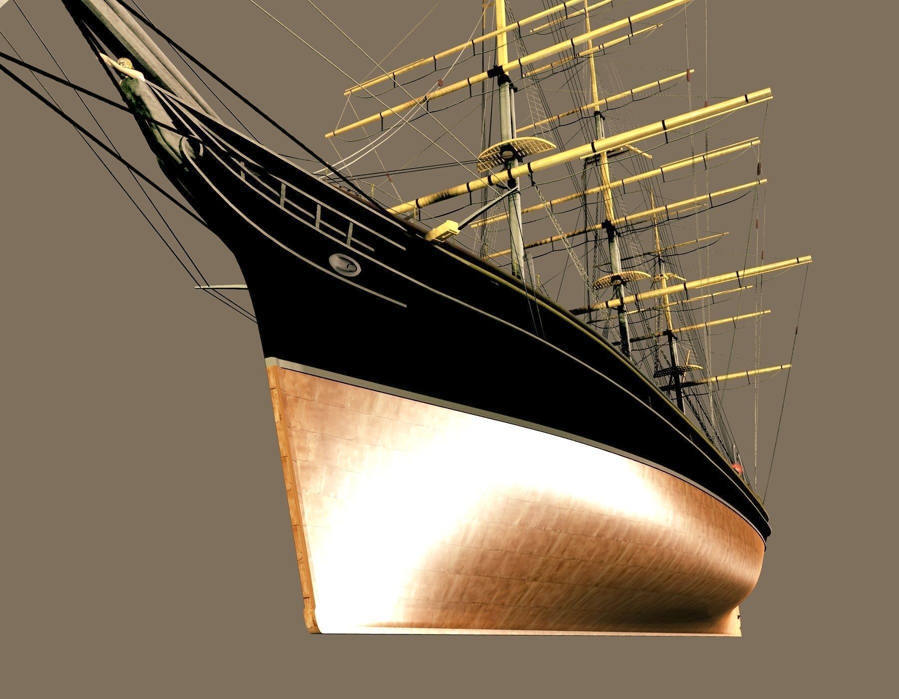 Cutty Sark Clipper - XIX Century Freighter 3D model_24