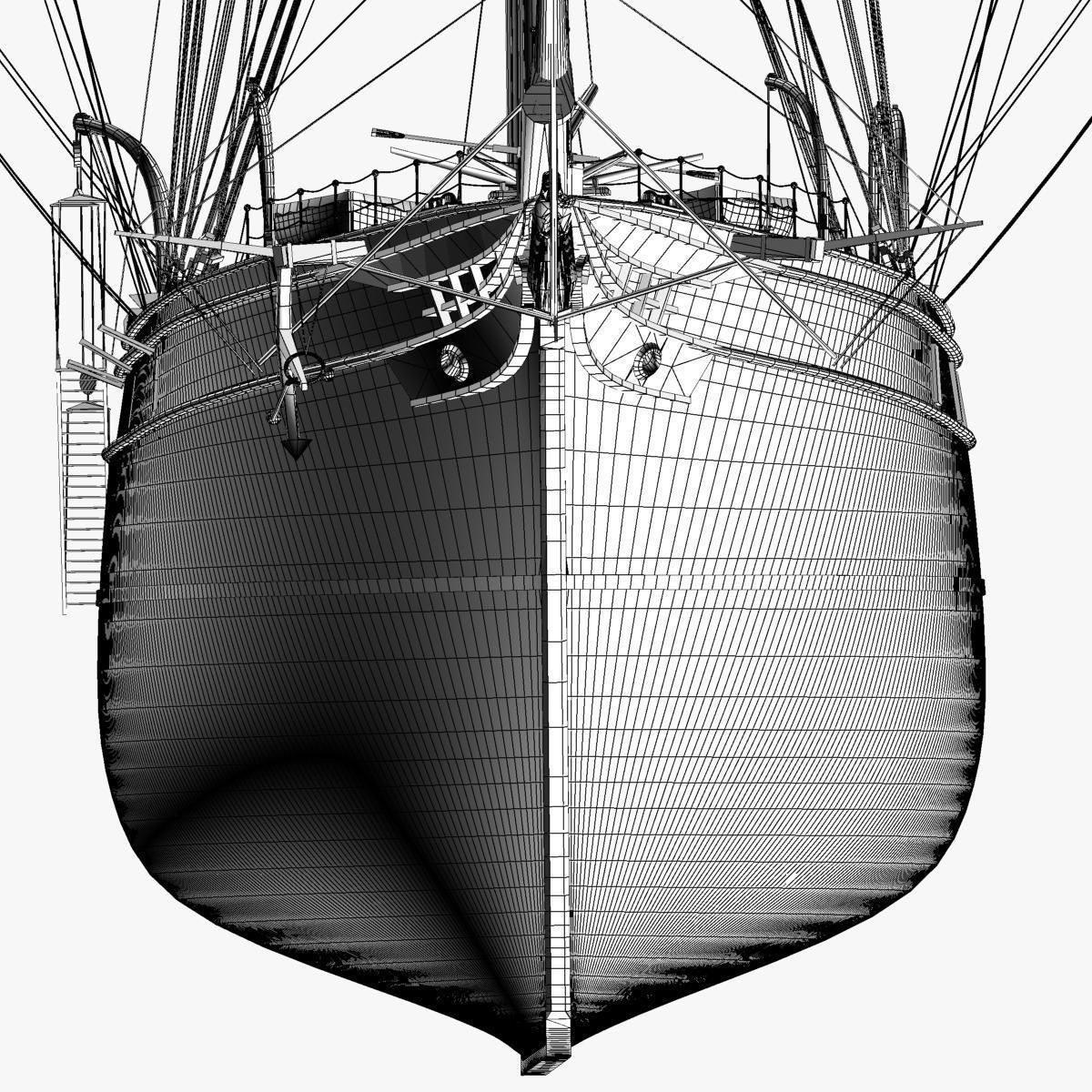 Cutty Sark Clipper - XIX Century Freighter 3D model_46