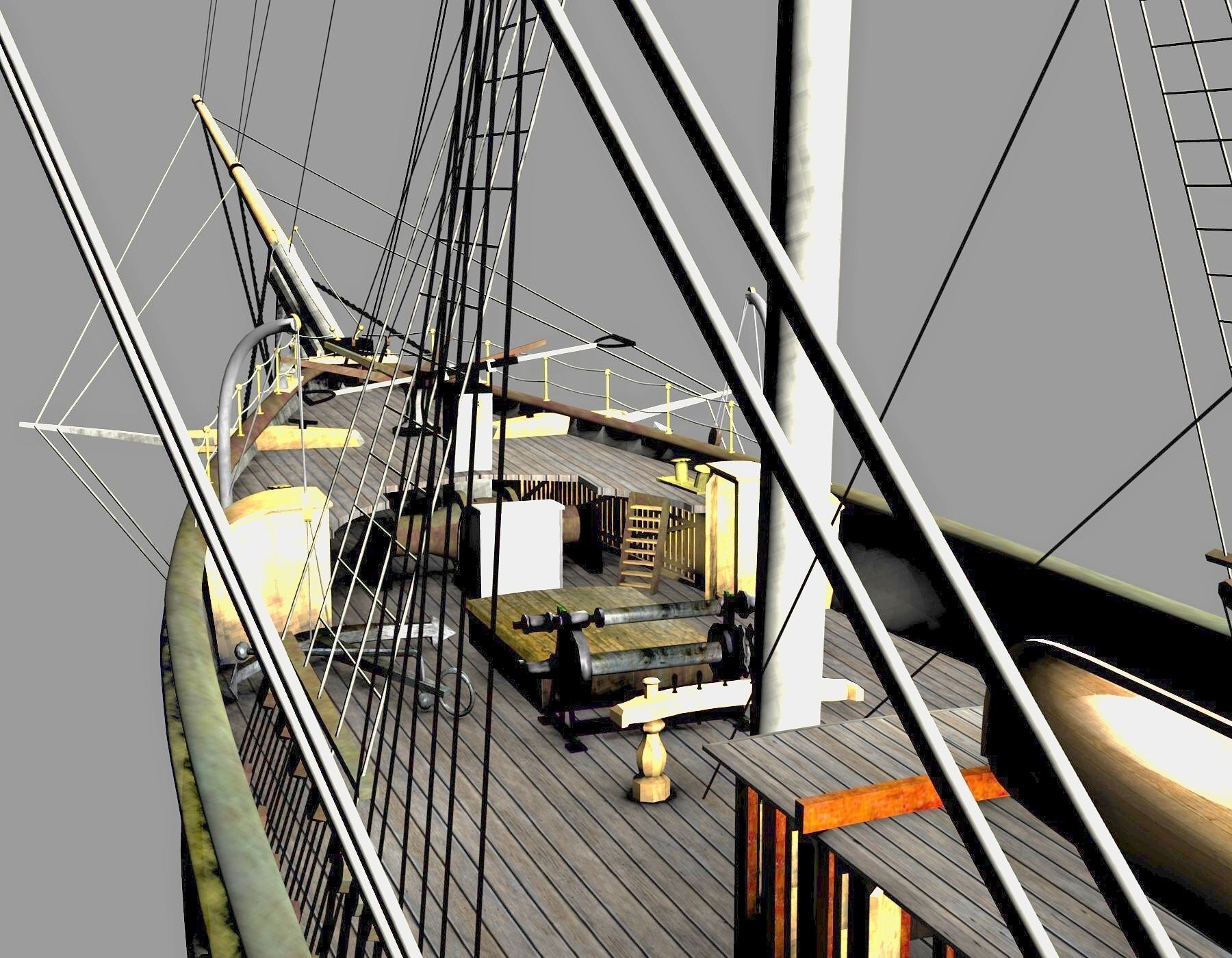 Cutty Sark Clipper - XIX Century Freighter 3D model_23