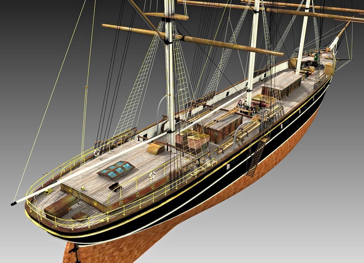 Cutty Sark Clipper - XIX Century Freighter 3D model_1
