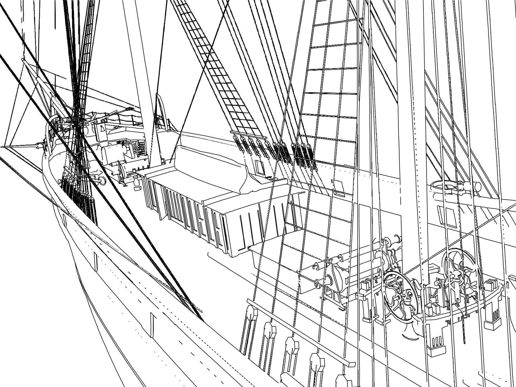 Cutty Sark Clipper - XIX Century Freighter 3D model_30