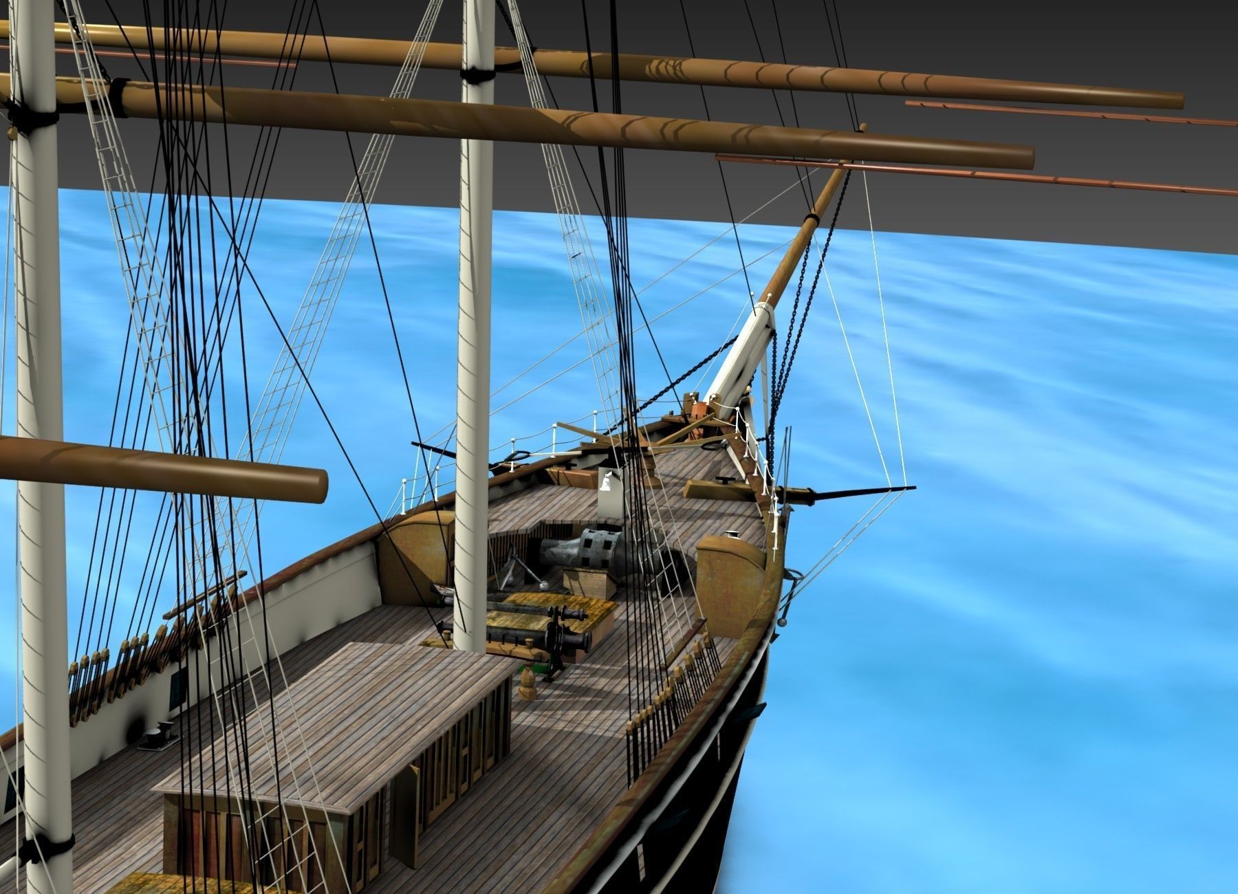 Cutty Sark Clipper - XIX Century Freighter 3D model_19