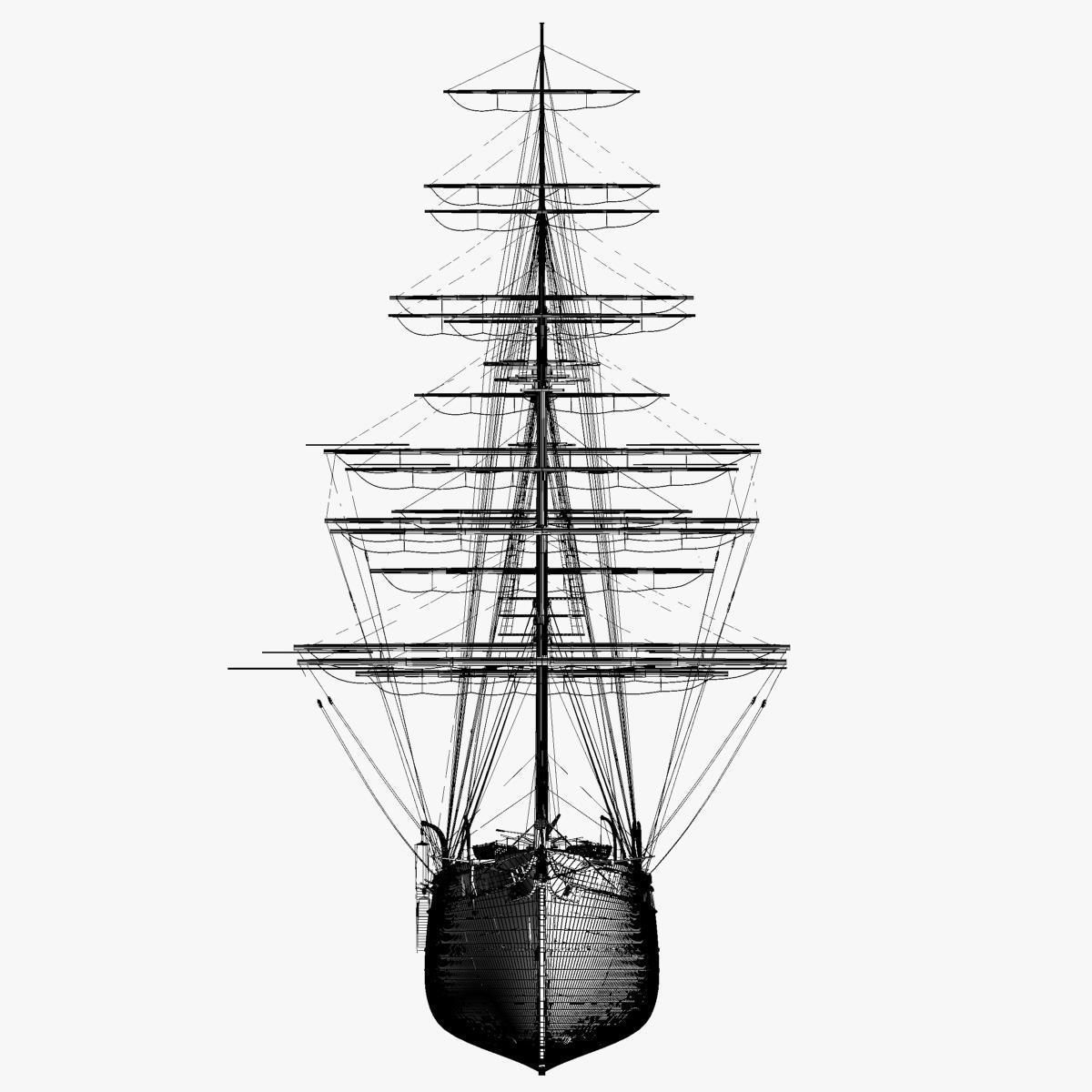 Cutty Sark Clipper - XIX Century Freighter 3D model_44