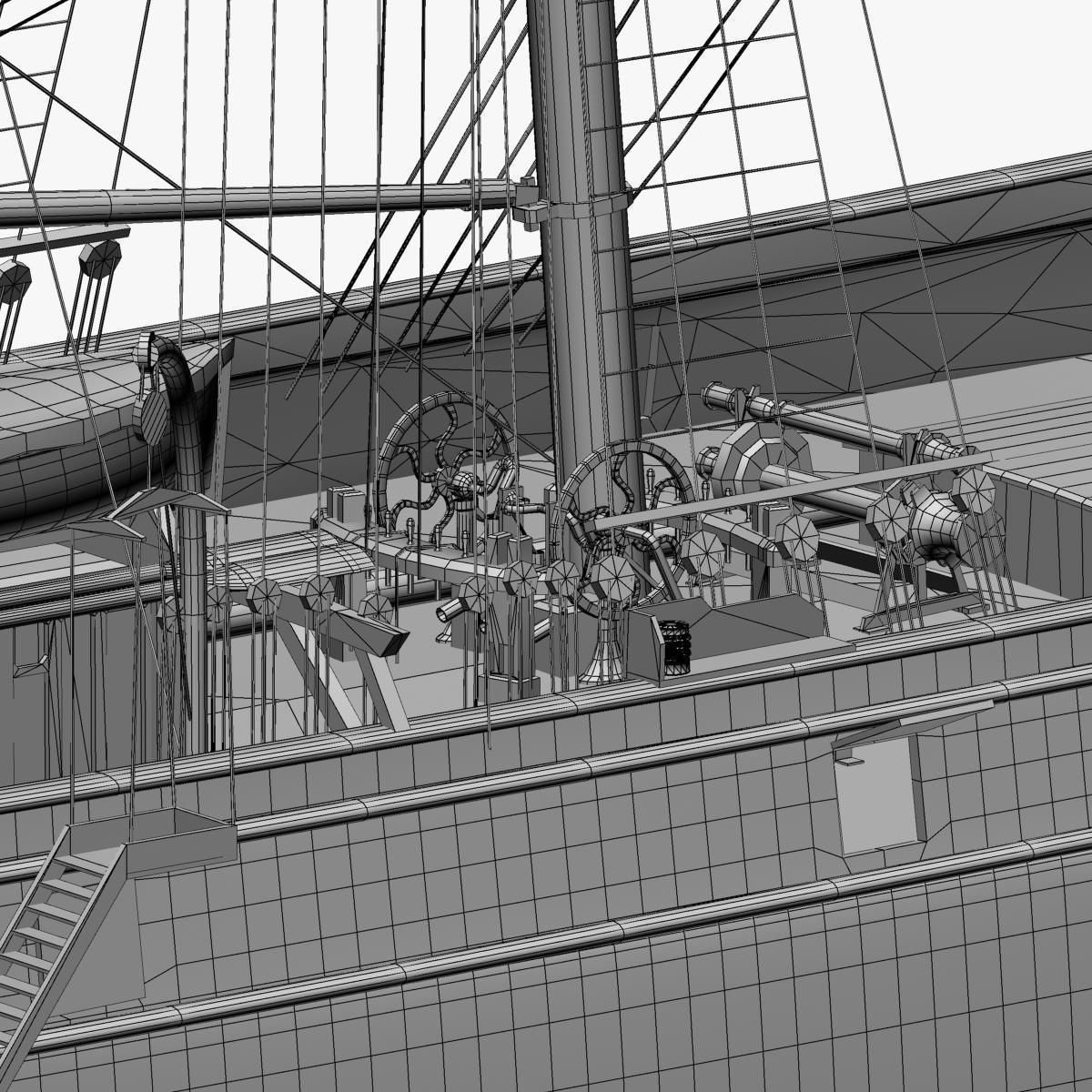 Cutty Sark Clipper - XIX Century Freighter 3D model_43