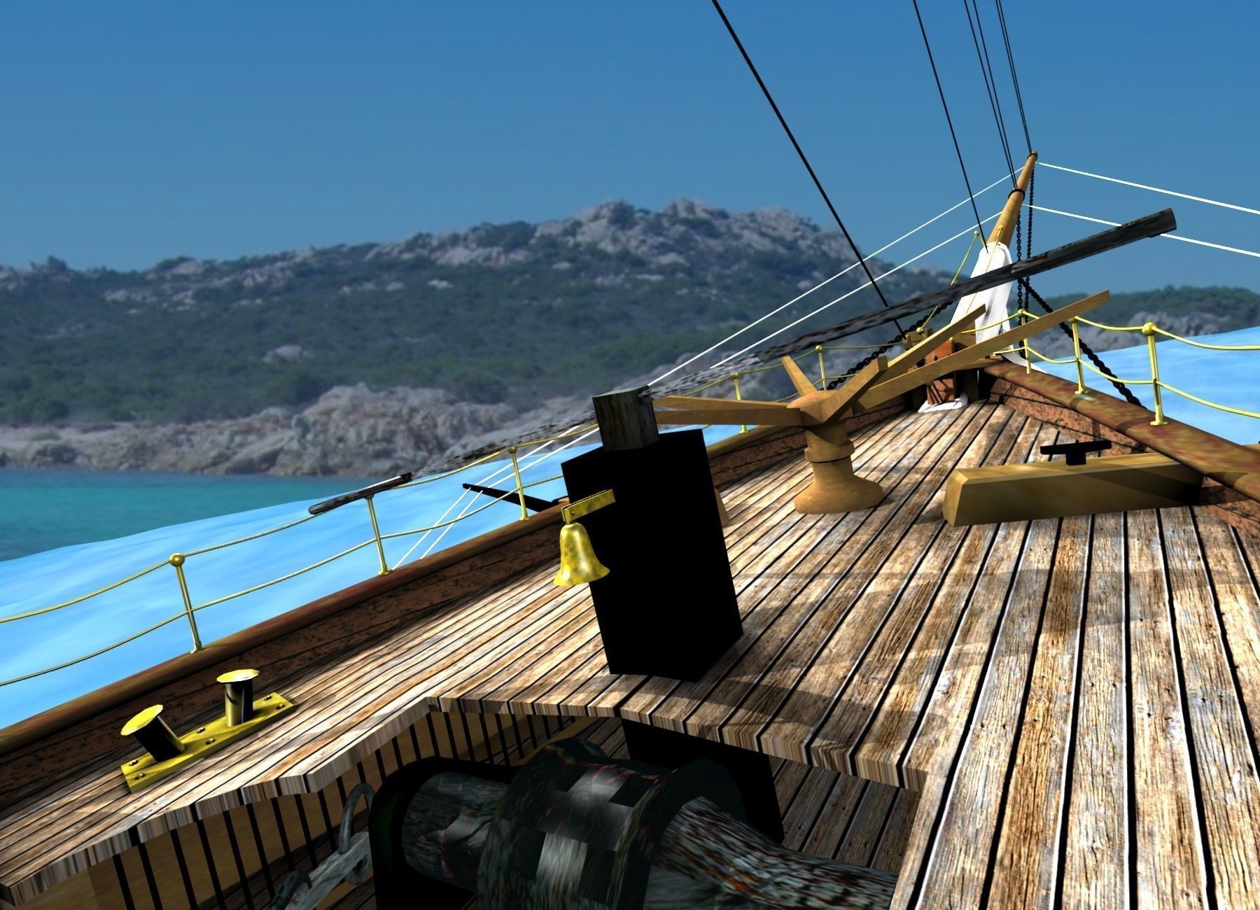 Cutty Sark Clipper - XIX Century Freighter 3D model_20