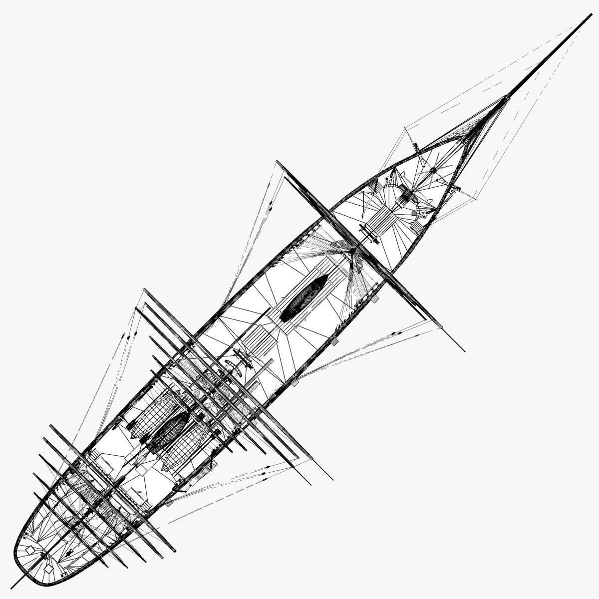 Cutty Sark Clipper - XIX Century Freighter 3D model_45
