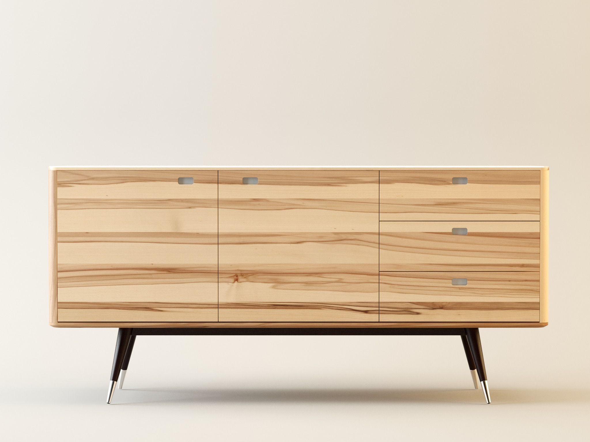 Danish Retro Sideboard 3D model_1