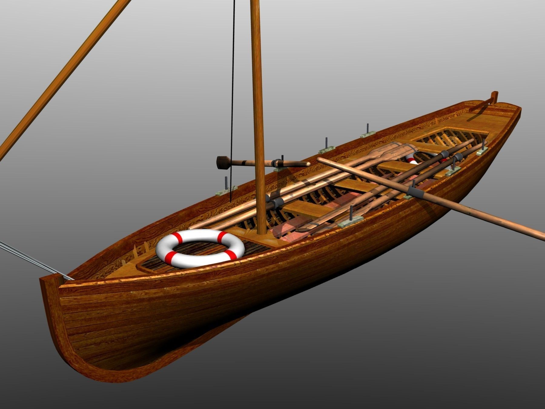 3D model Captain Gig Boat 19th Century VR / AR / lowpoly CGTrader