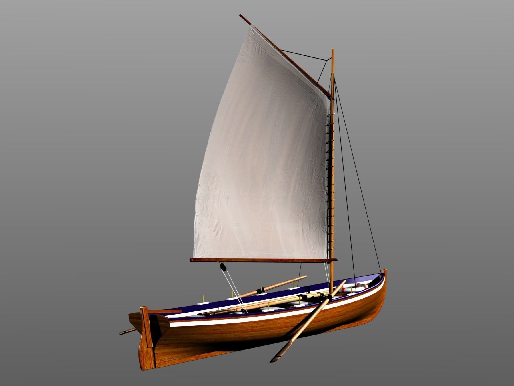 3D model Captain Gig Boat 19th Century VR / AR / low-poly | CGTrader