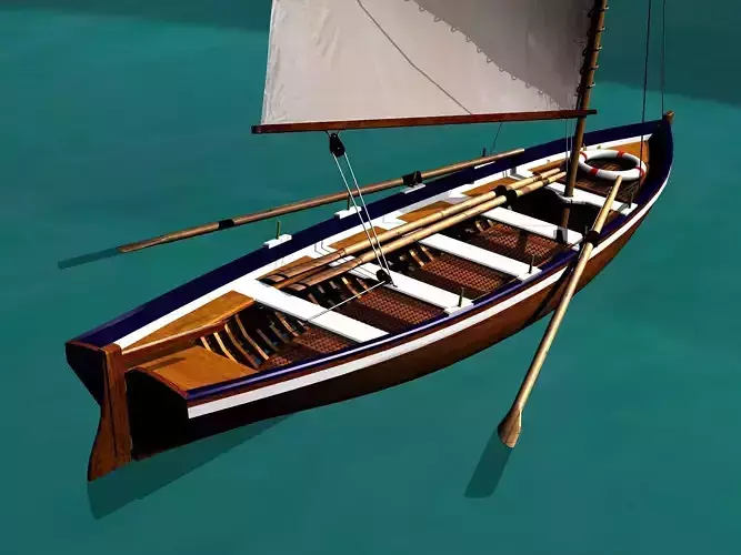 Captain Gig Boat  19th Century Low-poly 3D model