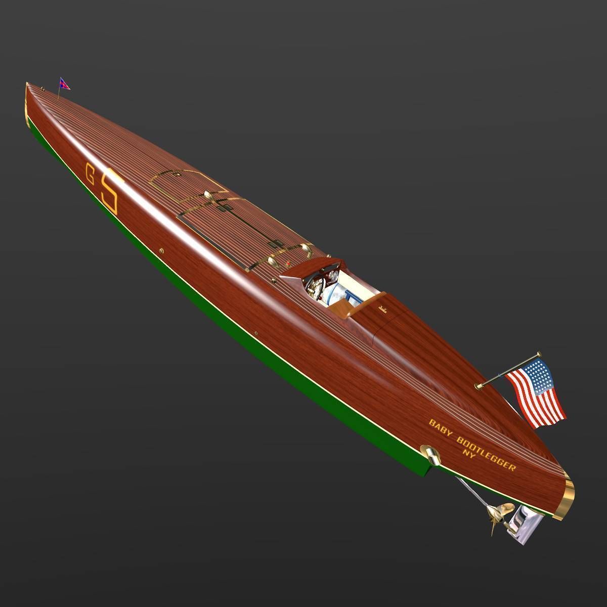 Baby Bootlegger G5 Hull Only 3D model_1