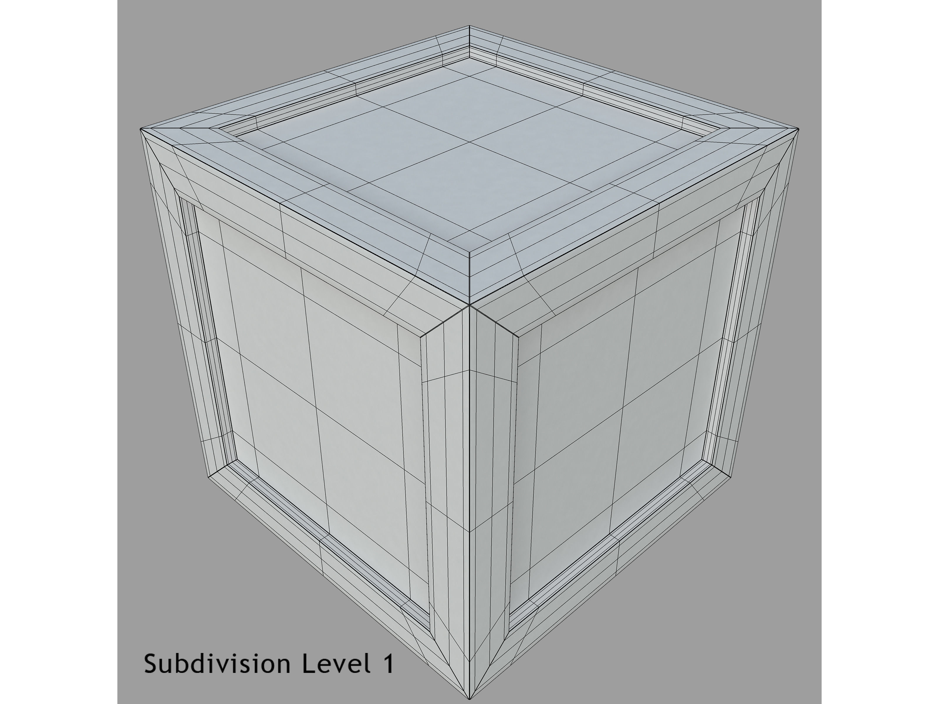Wood box Low-poly 3D model_20