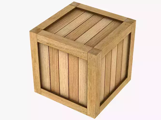 Wood box Low-poly 3D model