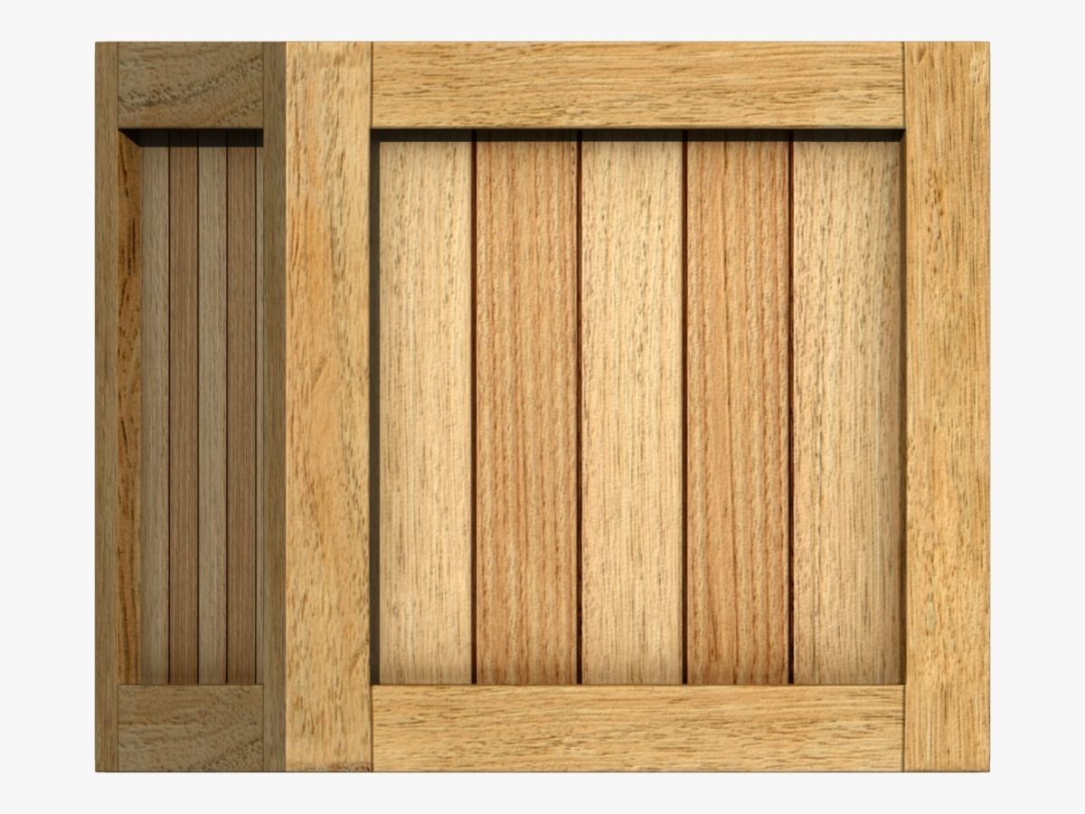 Wood box Low-poly 3D model_9