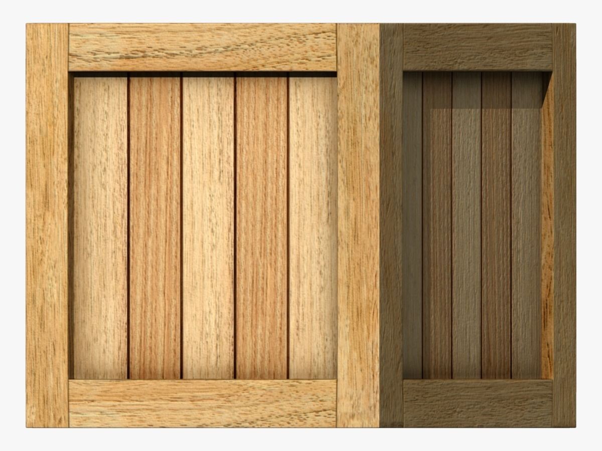 Wood box Low-poly 3D model_12