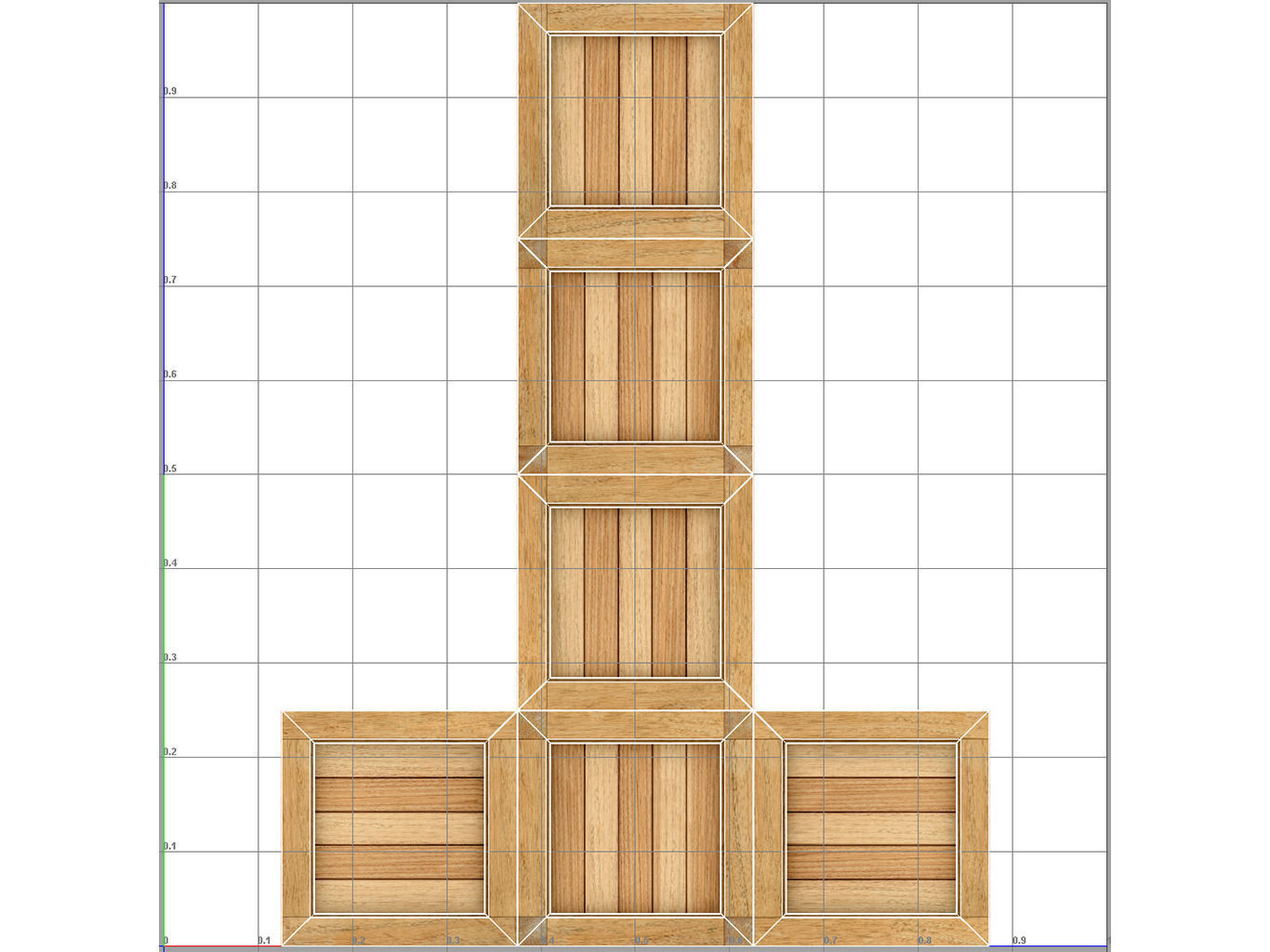 Wood box Low-poly 3D model_15